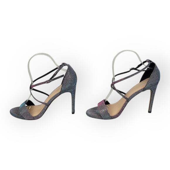 Mix No. 6 Zaydia Metallic Color Shift Strappy High Heels Size 8.5 Wedding Prom - Picture 6 of 10